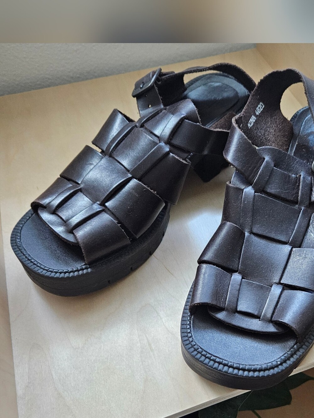 vintage fisherman grunge y2k 90s boho open toe chunky platform sandals shoes - Picture 4 of 8